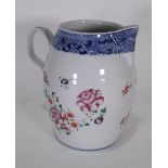 A Chinese export famille-rose barrel-shaped jug, Qianlong,