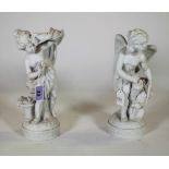 A pair of Volkstedt biscuit figures, early 20th century,