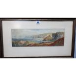 William Boase-Smith (1842-1896), Coastal landscape, watercolour, signed, 15cm x 46cm.