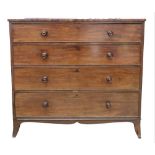 A late George III mahogany chest of four