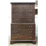 A George III style mahogany tallboy ches