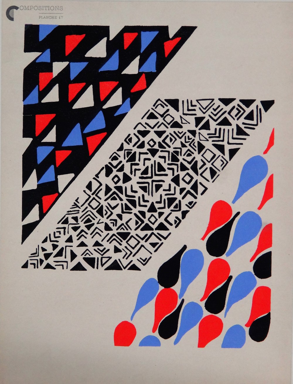 After Sonia Delaunay, 'Compositions Couleurs Idee', pochoir #17, 21, 26, 30, 38, 40, six,