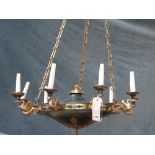 An Empire style nine light chandelier,