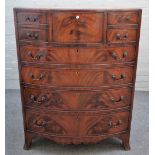 A 19th century inlaid mahogany bowfront desk,