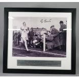 CRICKET / RUGBY / ATHLETICS: a group of three framed and signed collectables; includes DICKIE BIRD,