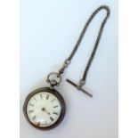 A gentleman's twin cased, key wind, openfaced pocket watch,