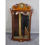 A George III mahogany fret cut pier mirror, 48cm wide x 87cm high.