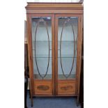 An Edwardian kingwood inlaid mahogany display cabinet,