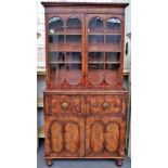 A late Regency mahogany secretaire bookcase,