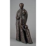 Olwen; bronze abstract family group, father, mother and child, signed 'OLWEN' to the cast,