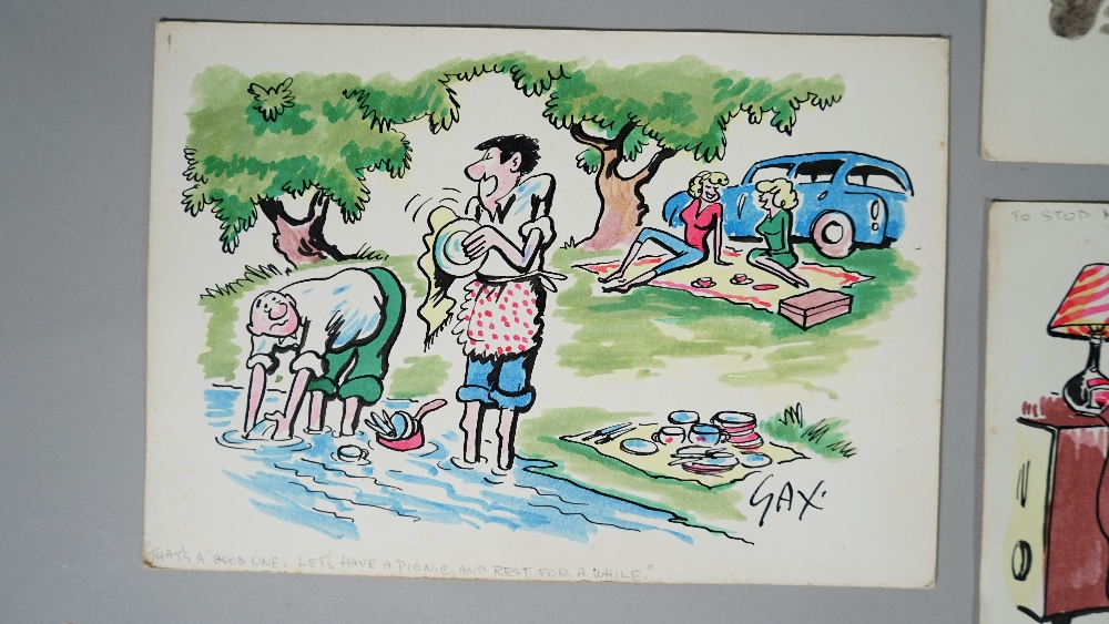 SAX CARTOONS: a group of eight original colour artworks by the cartoonist SAX, ca. - Image 2 of 4