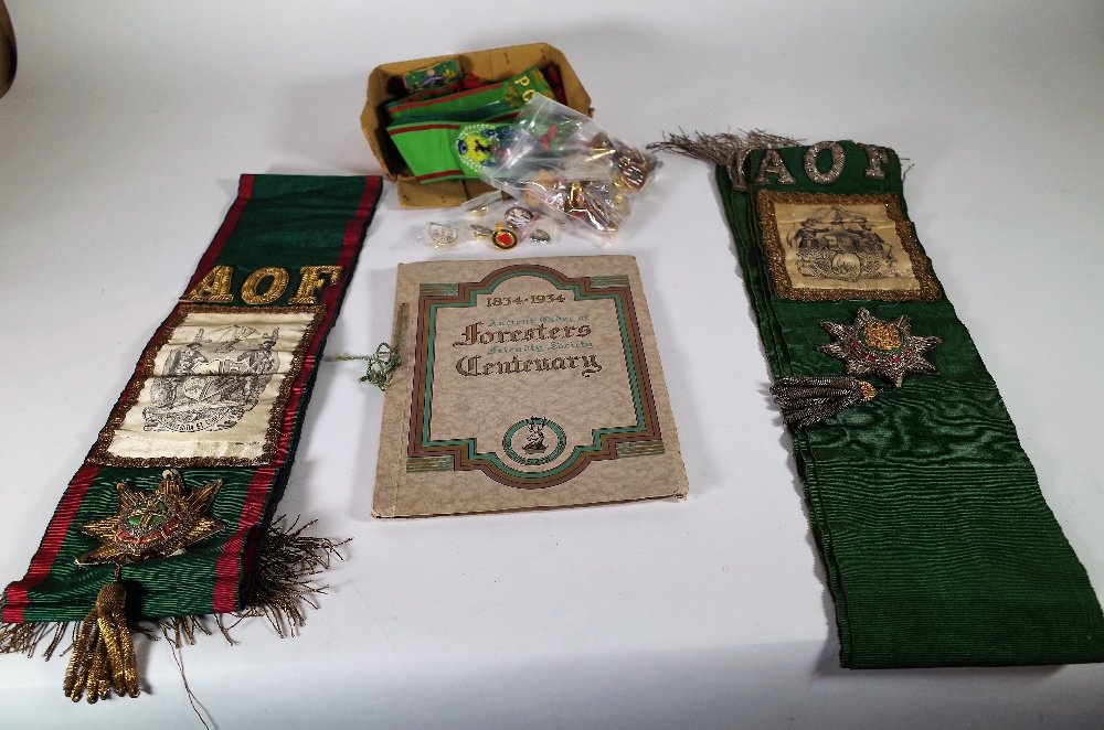 Collectables including medals, sashes and sundry relating to the Ancient Order of Foresters, (qty).
