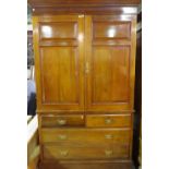 A Victorian walnut linen press,