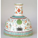 An unusual Staffordshire pottery vase or hookah base, 19th century,