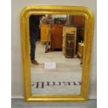 An early 20th century gilt framed rectangular wall mirror with split beading decoration,