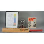 CRICKET MEMORABILIA: a group of four collectables, includes a signed, full size cricket bat,