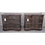 Maitland- Smith; a pair of 20th century hardwood serpentine commodes,