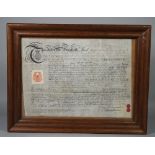 JEWELLER'S APPRENTICE BRIGHTON: Indenture on vellum, 1891,