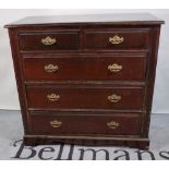 An Edwardian mahogany chest of two short and three long drawers, 120c wide x 130cm high.