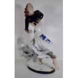 A 20th century Czechoslovakian ceramic figure of a dancing lady, 60cm high.