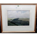 English School (20th century), Downland landscape, watercolour, 24cm x 34cm.