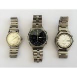 A Seiko Chronograph Automatic steel gentleman's bracelet wristwatch,