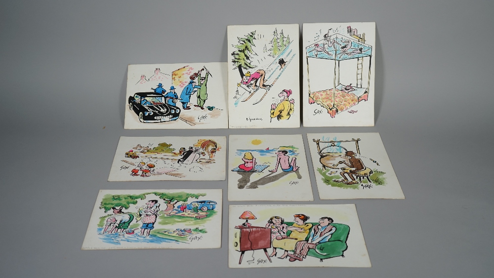 SAX CARTOONS: a group of eight original colour artworks by the cartoonist SAX, ca.