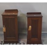 A pair of 19th century mahogany bedside cupboards, 38cm wide x 82cm high.