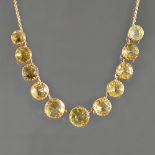 A gold and citrine necklace,