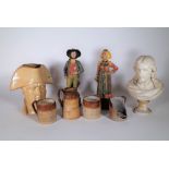 Ceramics, including; Lambeth pottery, a Nelson Toby jug,