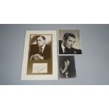 HOLLYWOOD SIGNED PHOTOGRAPHS 1923 - 1955: a group of three gelatin silver prints,