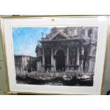 Edward Seago (1910-1974), Santa Maria della Salute, Venice, colour reproduction, signed in pencil,