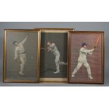 CRICKET PRINTS: a group of three, two colour chromolithographs, after Albert Chevalier Tayler, W.