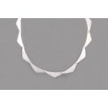 A Georg Jensen silver collar necklace, the links of partly overlapping curved triangular design,