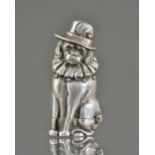 A novelty silver vesta, depicting Punch's dog, 'Toby', hallmarked London 1998,