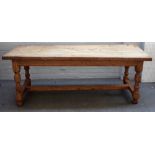 An oak kitchen table,