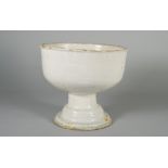 An unusual white tinglazed earthenware footed bowl, possibly German, 18th century,