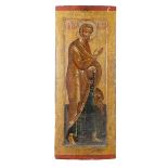 A 19th century Russian Icon depicting a saintly figure, possibly Saint Peter,