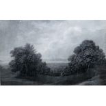 Attributed to Thomas Jones (1742-1803), View of The Severn, monochrome watercolour,
