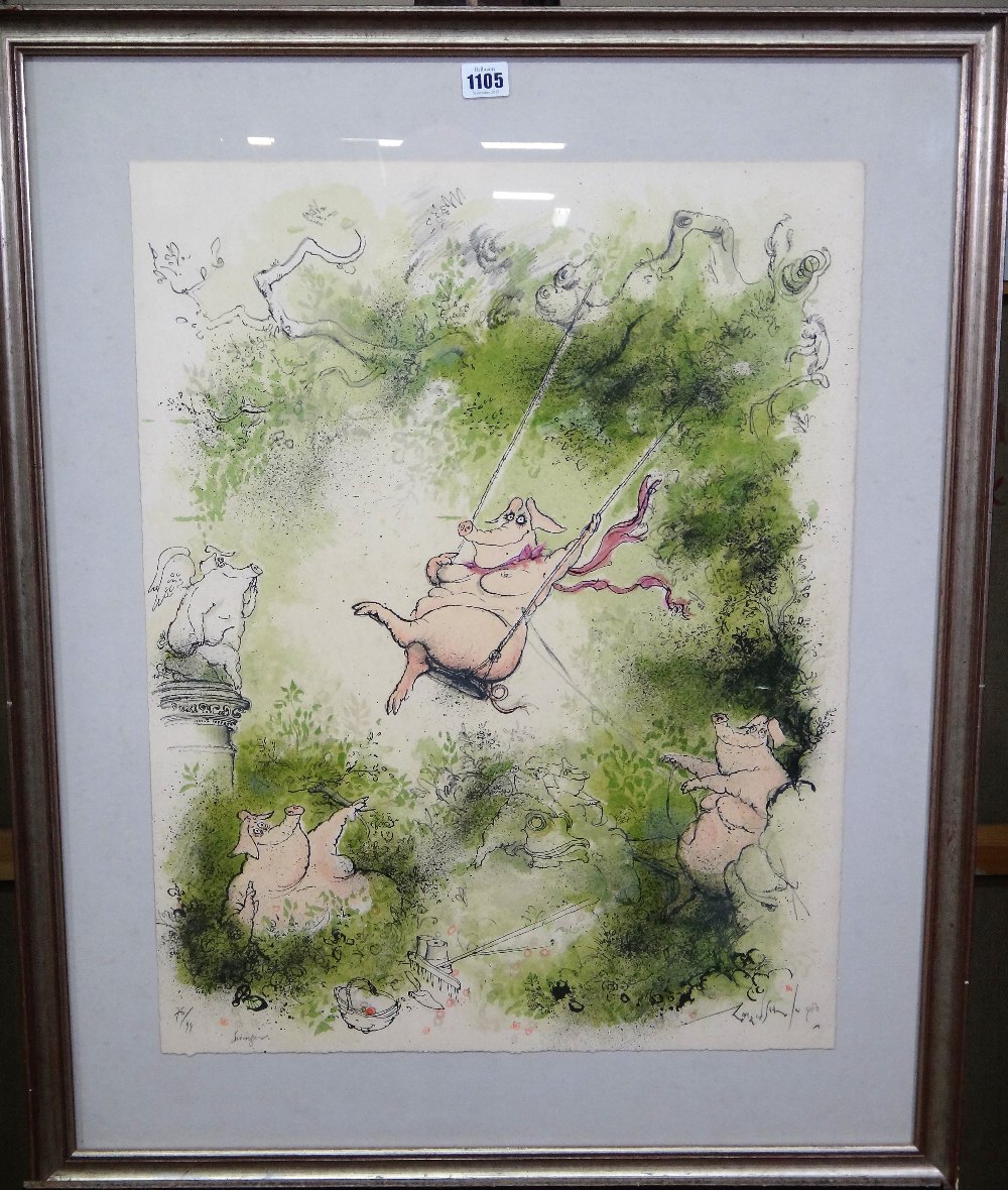 Ronald Searle (1920-2011), Swinger, colour lithograph, signed, inscribed and numbered 76/99, - Image 2 of 4