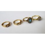 A gold, diamond and colourless gem set cluster ring, detailed 18 CT, gross weight 2.
