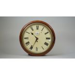 A Victorian mahogany cased dial clock with 12inch painted dial and chain driven single fusee