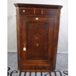 A 19th century oak corner cabinet, 79cm wide x 114cm high.