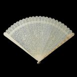 A Cantonese ivory fan, 19th century,