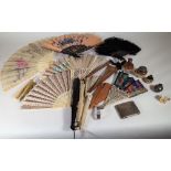 Collectables, including; mostly 20th century bone and ivory mounted fans,