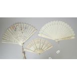 A continental ivory fan, 19th century,