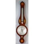 An Edwardian mahogany and shell inlaid wheel barometer, by C.A.