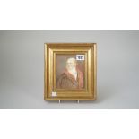 Early 19th century English school, portrait miniature on paper, possibly after Beechey,