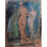 French School (20th century), The three graces, pastel, 30cm x 23.