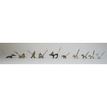 Ten novelty brass and white metal 'animal' corkscrews, mid 20th century, comprising, five dogs,